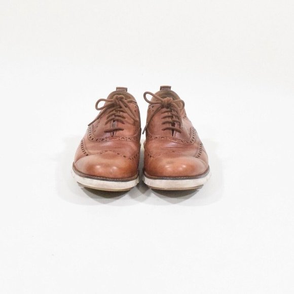 Cole Haan Brown Leather ZEROGRAND Wingtip Oxfords